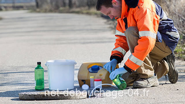 Camion de débouchage de canalisation en intervention