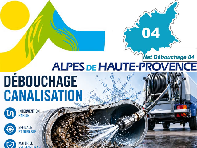 Débouchage canalisations Alpes-de-Haute-Provence 04
