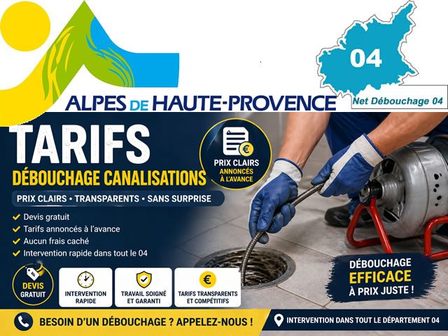 Tarif débouchage canalisation
